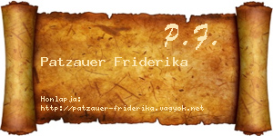 Patzauer Friderika névjegykártya